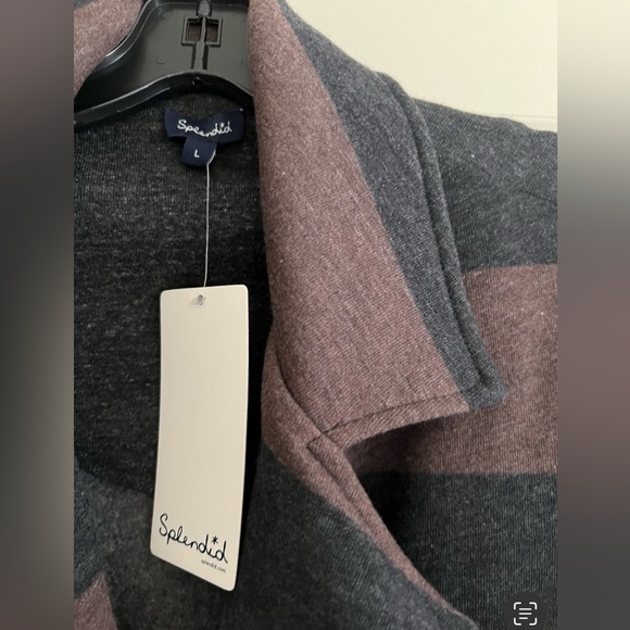 Splendid Lightweight Striped Coat Black Brown NWT - Picture 2 of 8